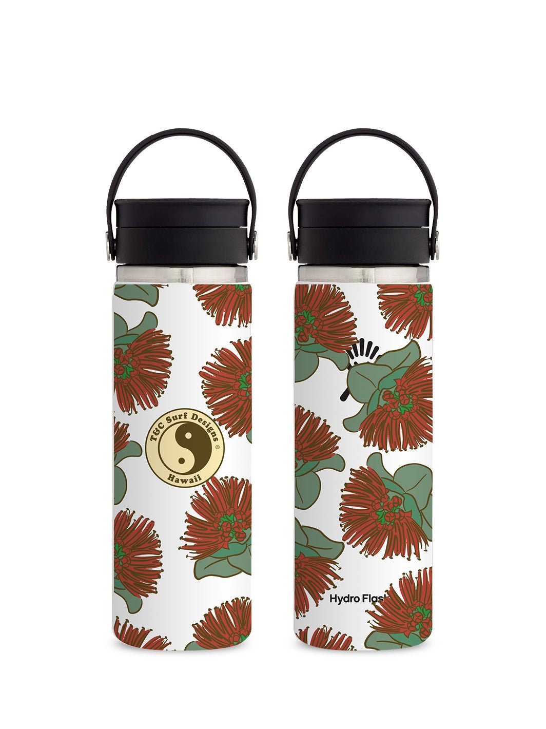 T&C Surf Designs T&C Surf 20 oz Ohia Aloha Hydro Flask, White