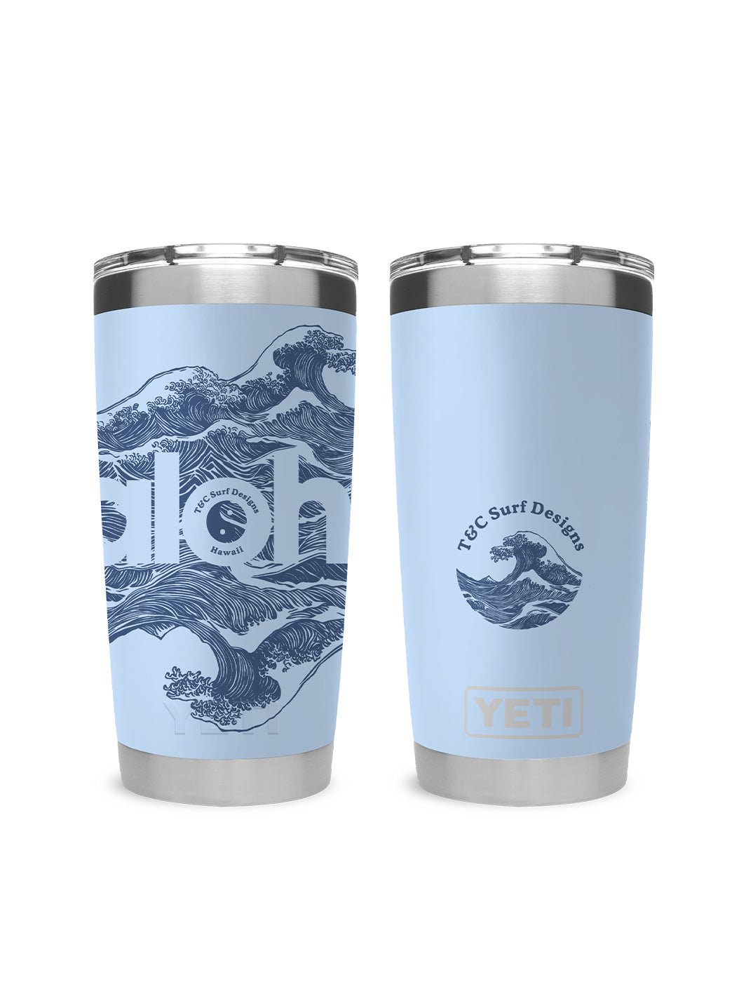 T&C Surf Designs T&C Surf 20 oz Aloha Waves Tumbler Yeti, Big Sky Blue