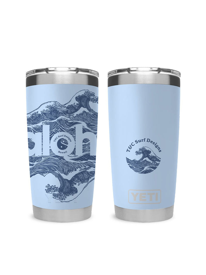 T&C Surf Designs T&C Surf 20 oz Aloha Waves Tumbler Yeti, Big Sky Blue