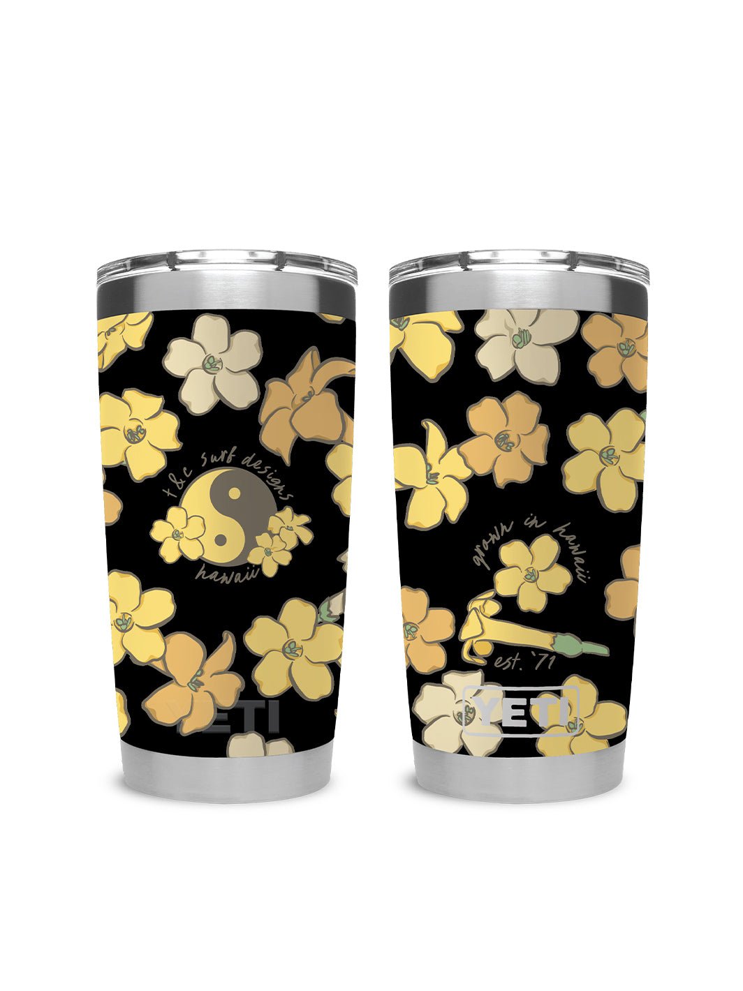 T&C Surf Designs T&C Surf 20 oz Plenty Puakenikeni Tumbler Yeti, Black