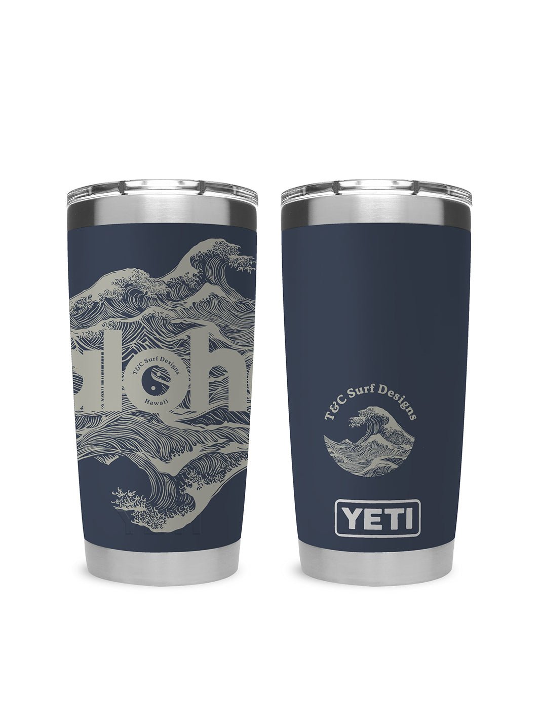T&C Surf Designs T&C Surf 20 oz Aloha Waves Tumbler Yeti, Navy