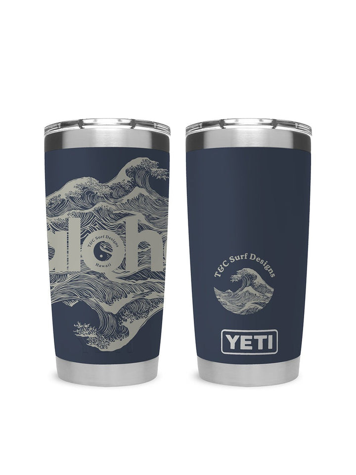 T&C Surf Designs T&C Surf 20 oz Aloha Waves Tumbler Yeti, Navy