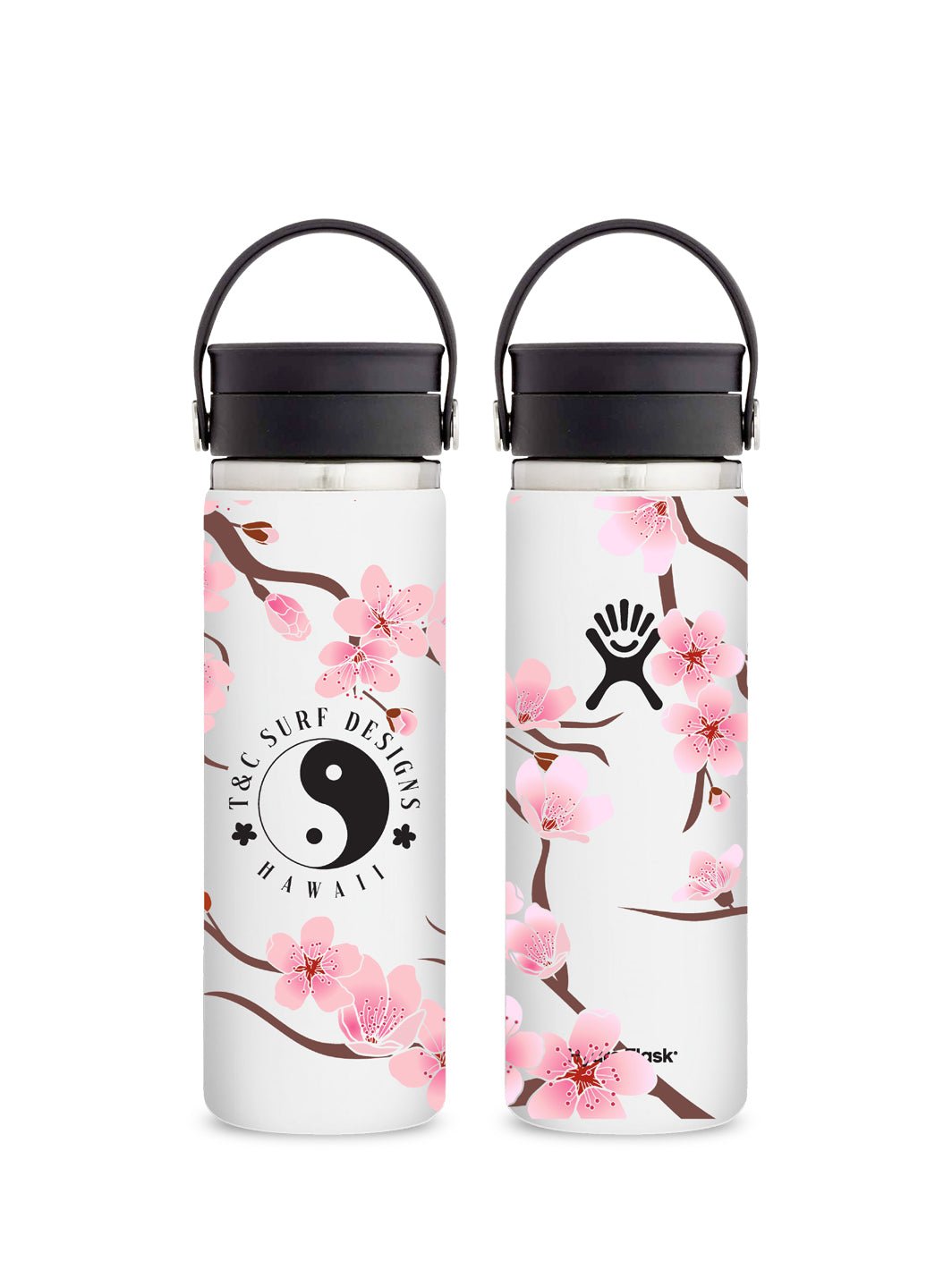 T&C Surf Designs T&C Surf 20 oz Cherry Bloom Hydro Flask, White
