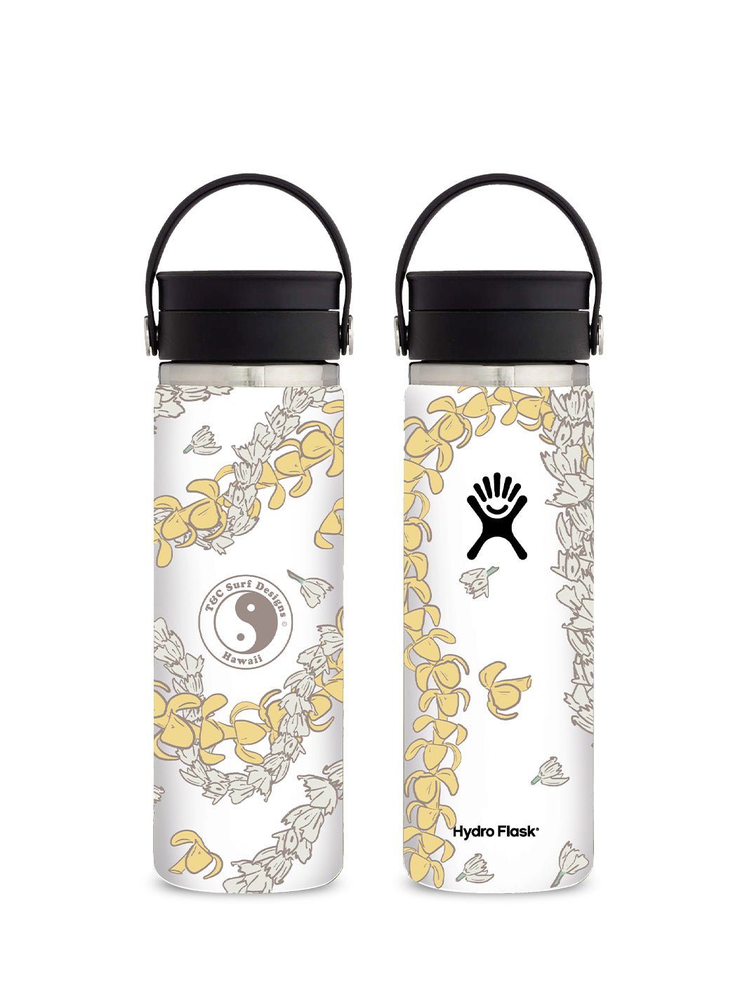 T&C Surf Designs T&C Surf 20 oz Sketched Multi Lei Hydro Flask, White