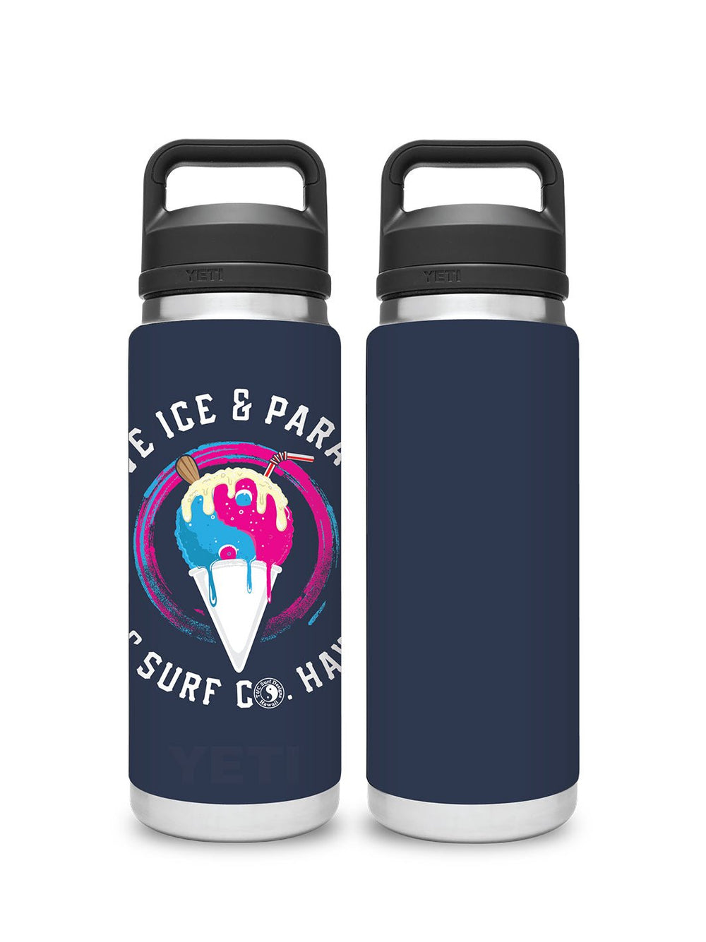 T&C Surf Designs T&C Surf 26 oz Shave Ice and Paradise Rambler Yeti Bottle with Chug Cap, Navy