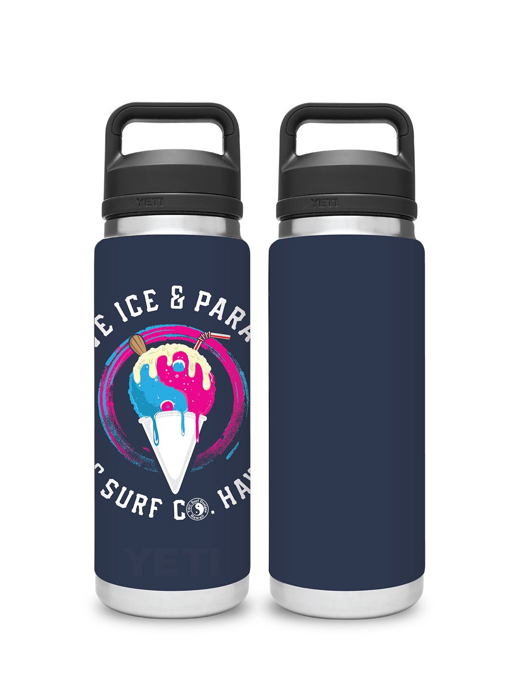 T&C Surf Designs T&C Surf 26 oz Shave Ice and Paradise Rambler Yeti Bottle with Chug Cap, Navy