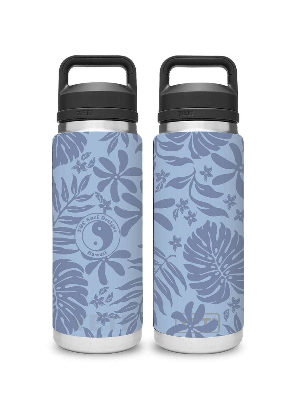T&C Surf Designs T&C Surf 26 oz Retro Tropical Rambler Yeti Bottle with Chug Cap, Big Sky Blue