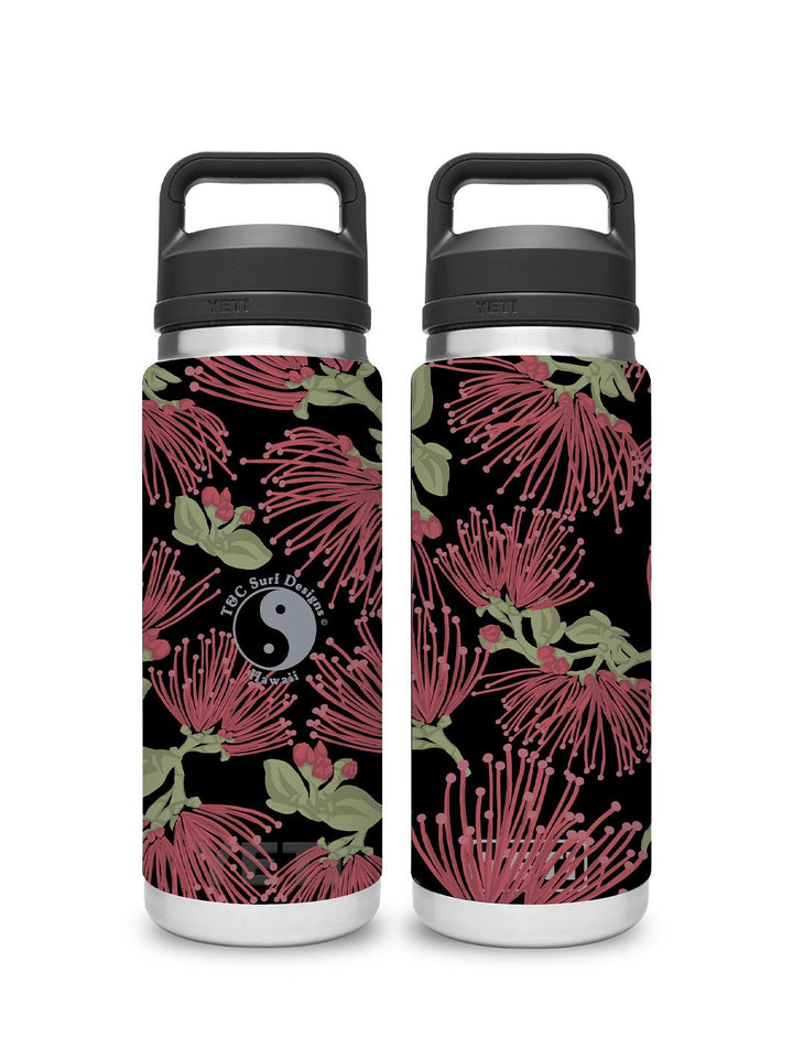 T&C Surf Designs T&C Surf 26 oz Ohia Garden Rambler Yeti Bottle with Chug Cap, Black