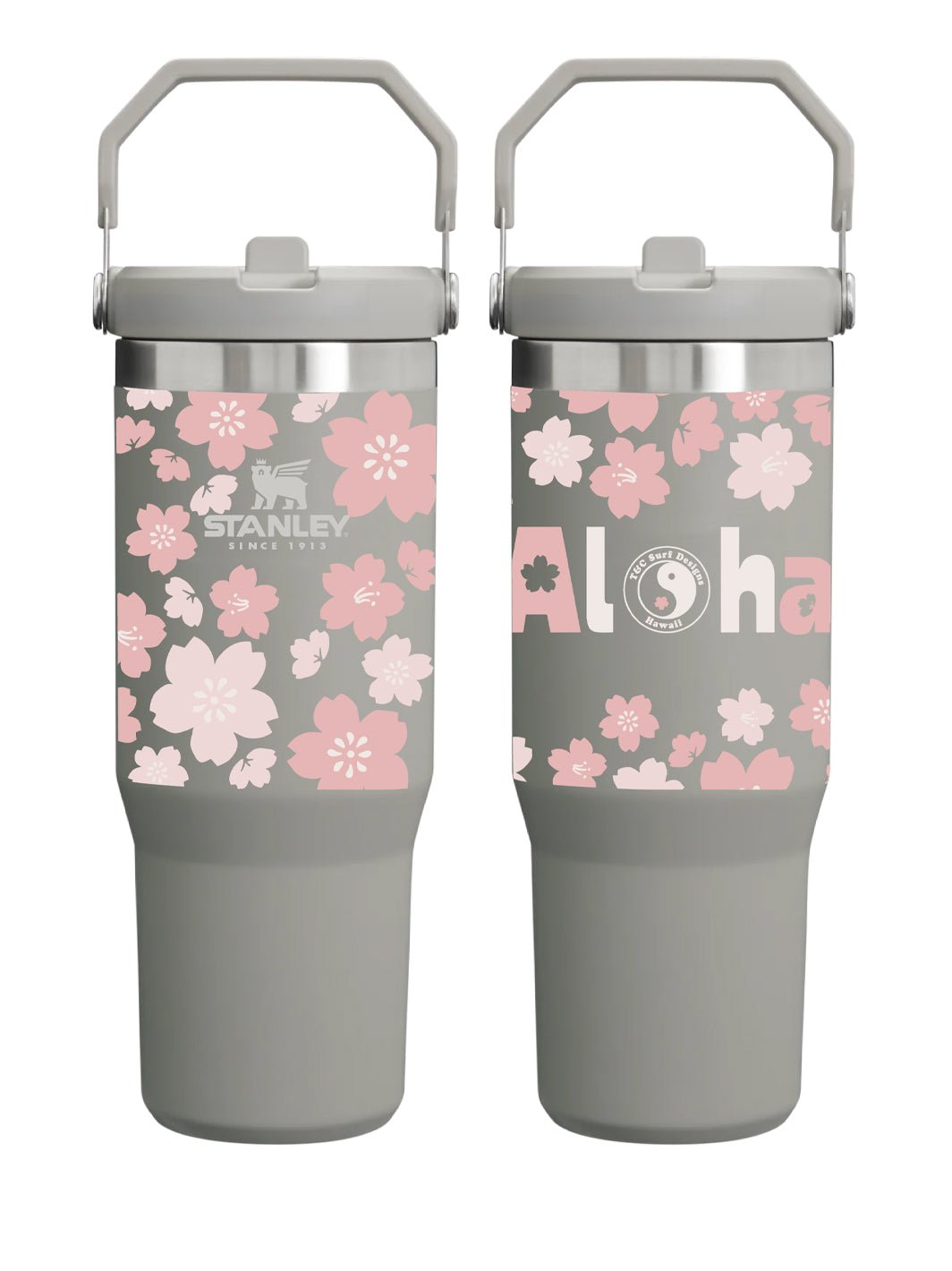 T&C Surf Designs T&C Surf 30 oz Cute Sakura Stanley The IcefIow™ Flip Straw Tumbler, Ash
