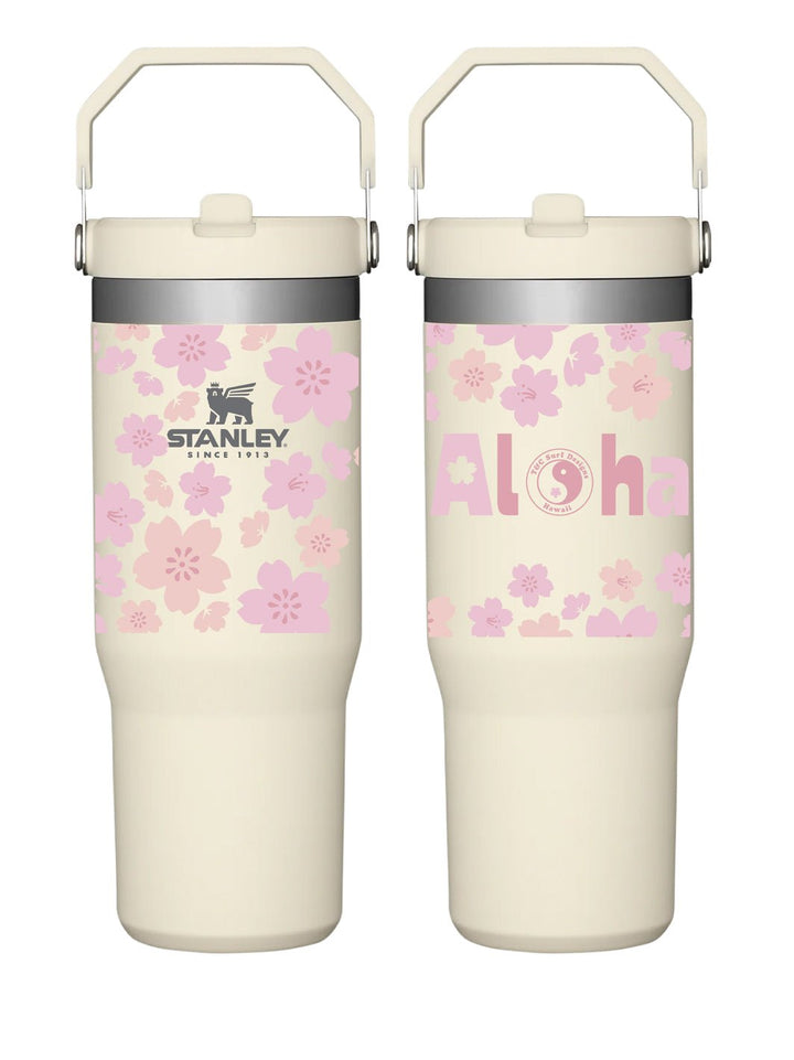 T&C Surf Designs T&C Surf 30 oz Cute Sakura Stanley The IcefIow™ Flip Straw Tumbler, Crème