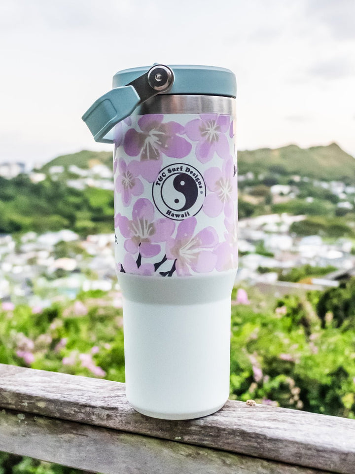 T&C Surf Designs T&C Surf 30 oz Aloha Painted Sakura Stanley The IcefIow™ Flip Straw Tumbler,