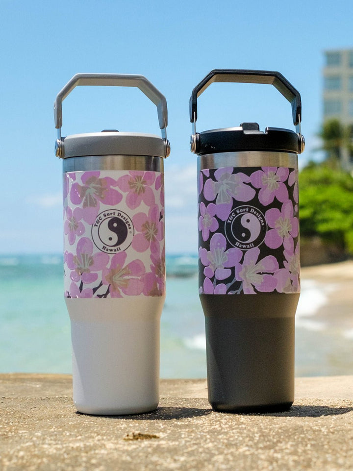 T&C Surf Designs T&C Surf 30 oz Aloha Painted Sakura Stanley The IcefIow™ Flip Straw Tumbler,
