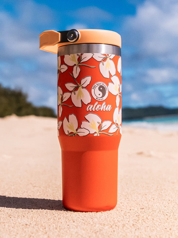 T&C Surf Designs T&C Surf 30 oz White Ginger Stanley The IcefIow™ Flip Straw Tumbler,