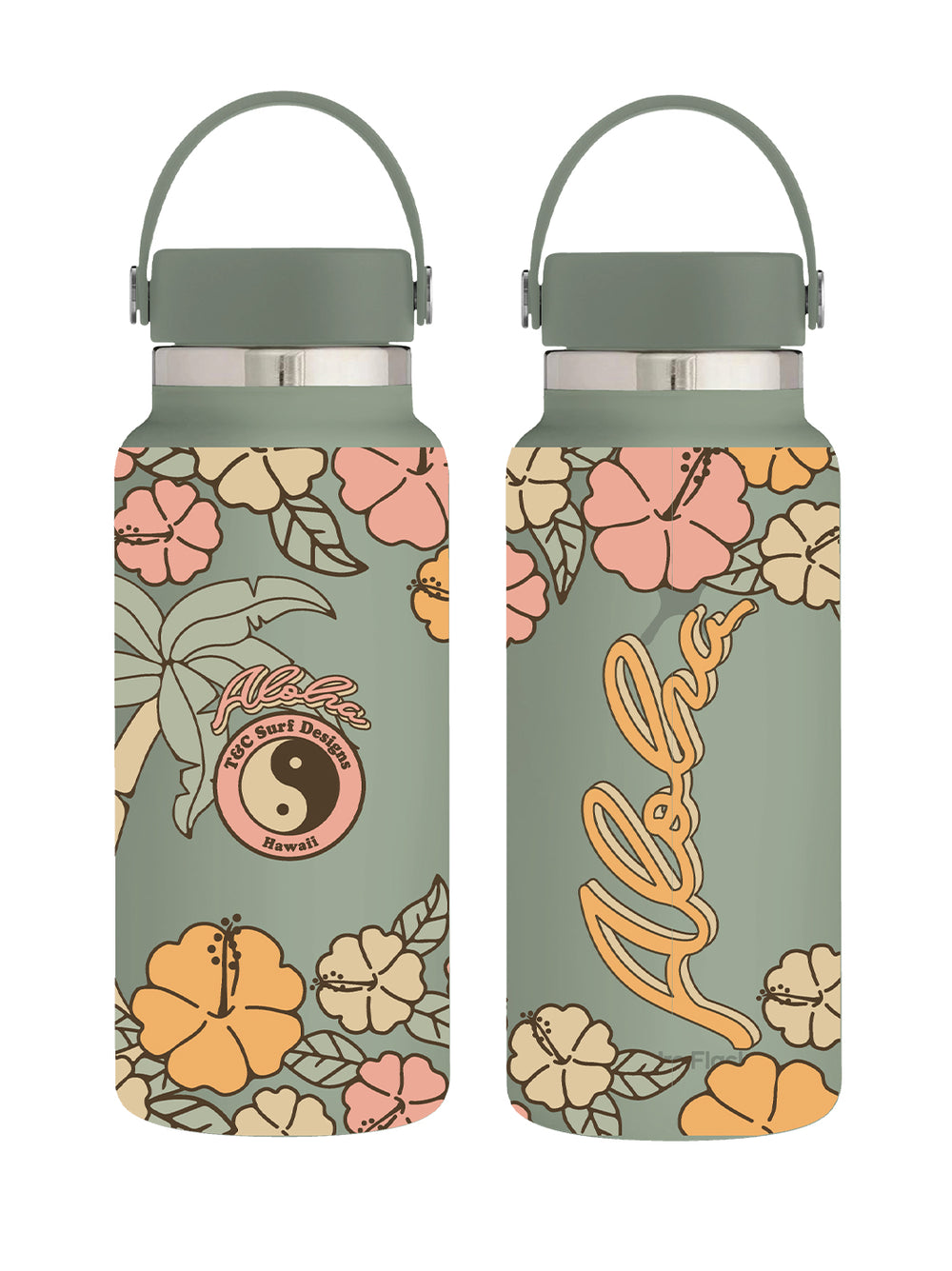 T&C Surf Designs T&C Surf 32 oz Out There Hydro Flask, Agave