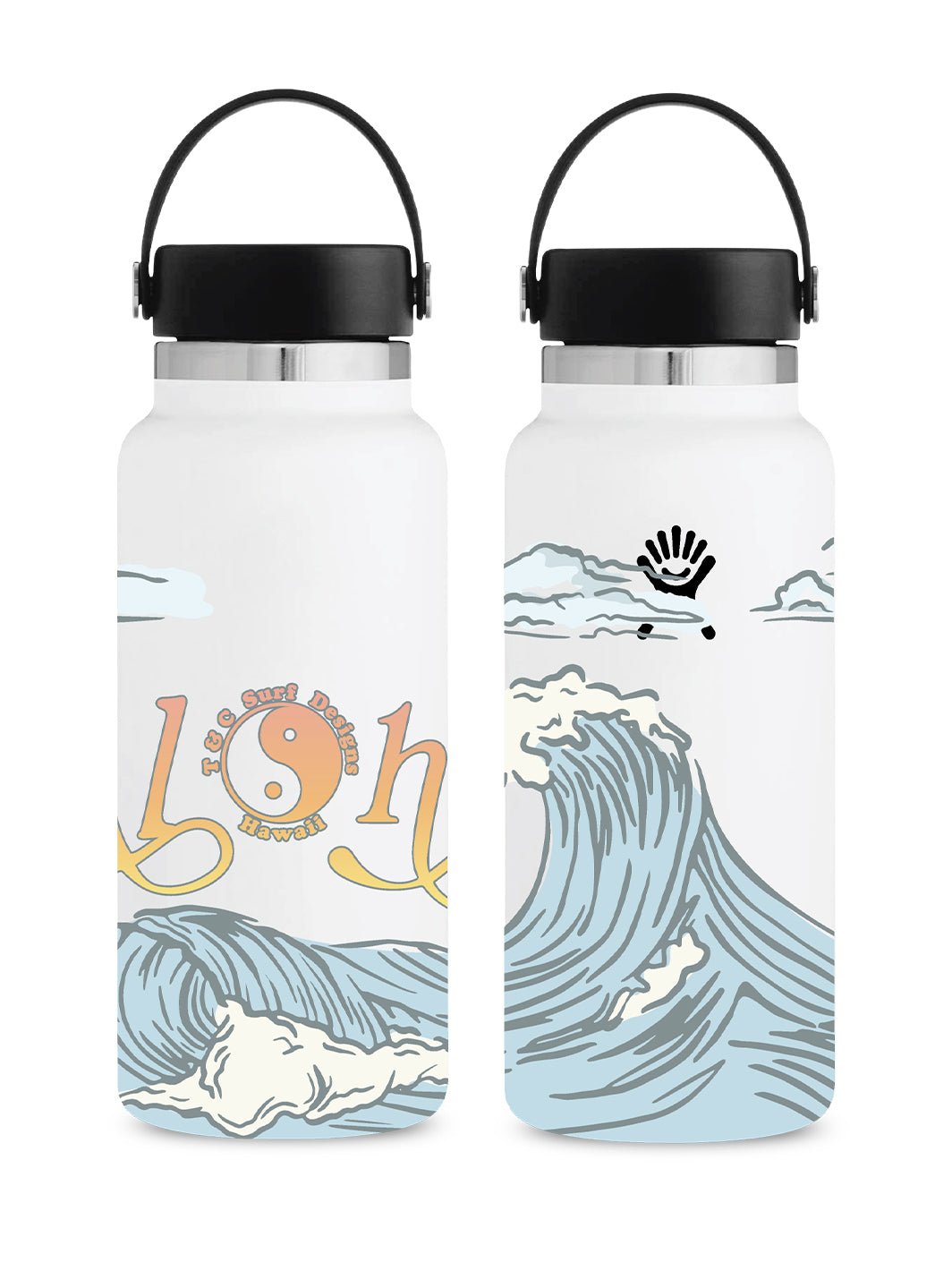 T&C Surf Designs T&C Surf 32 oz Fancy Swell Hydro Flask, White