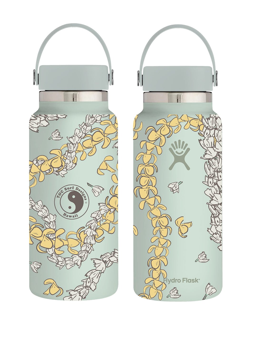 T&C Surf Designs T&C Surf 32 oz Sketched Multi Lei Hydro Flask, Aloe