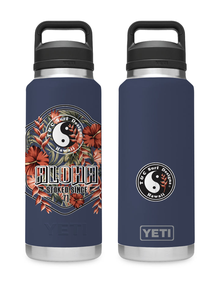 T&C Surf Designs T&C Surf 36 oz Fresh Cut Rambler Yeti Bottle with Chug Cap, Navy