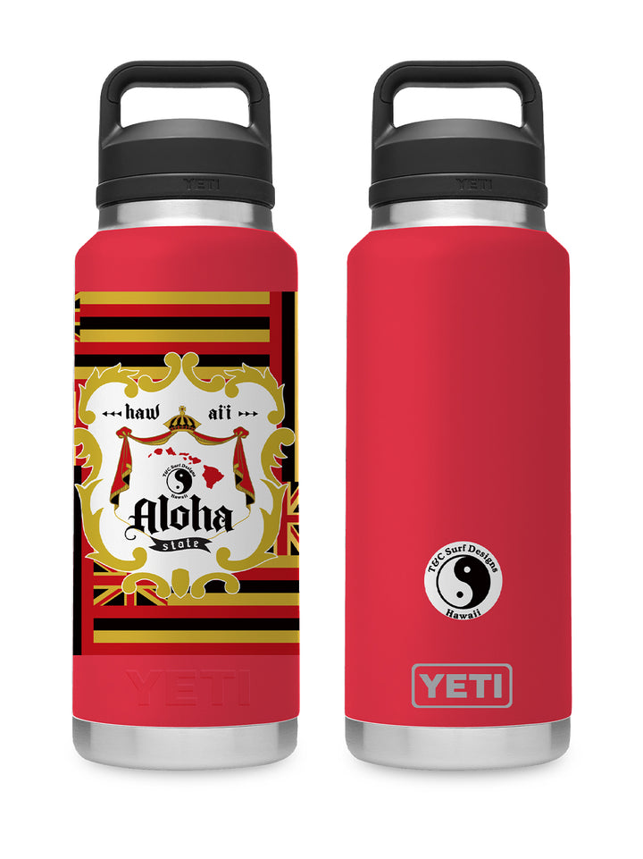 T&C Surf Designs T&C Surf 36 oz Supa Native Rambler Yeti Bottle with Chug Cap, Rescue Red