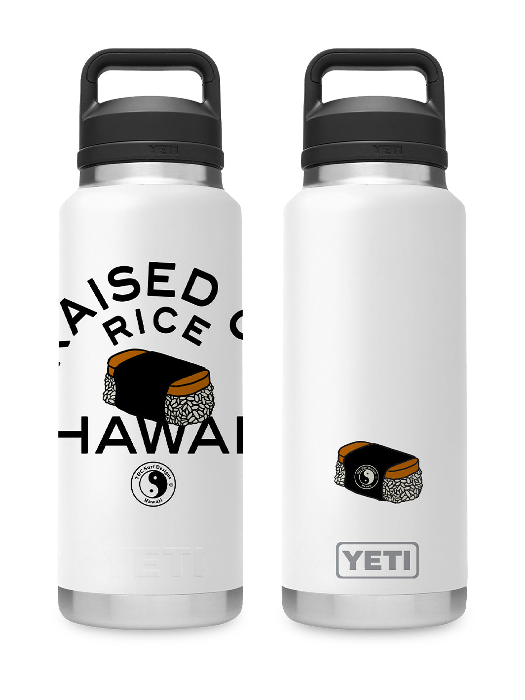 T&C Surf Designs T&C Surf 36 oz Rice Made Rambler Yeti Bottle with Chug Cap, White
