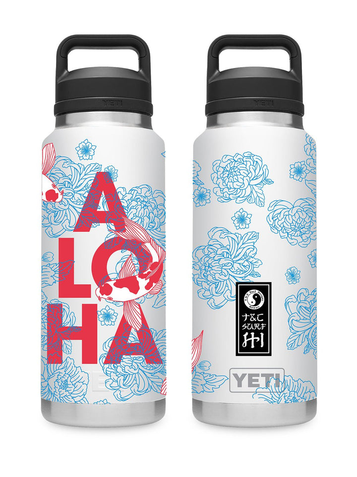 T&C Surf Designs T&C Surf 36 oz Koiloha Rambler Yeti Bottle with Chug Cap, White