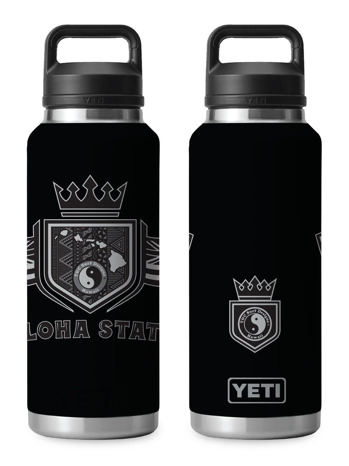 T&C Surf Designs T&C Surf 46 oz Flagged Tapa Rambler Yeti Bottle with Chug Cap, Black