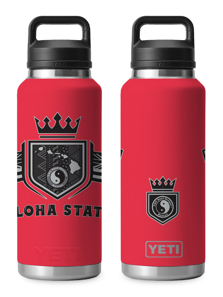 T&C Surf Designs T&C Surf 46 oz Flagged Tapa Rambler Yeti Bottle with Chug Cap, Rescue Red