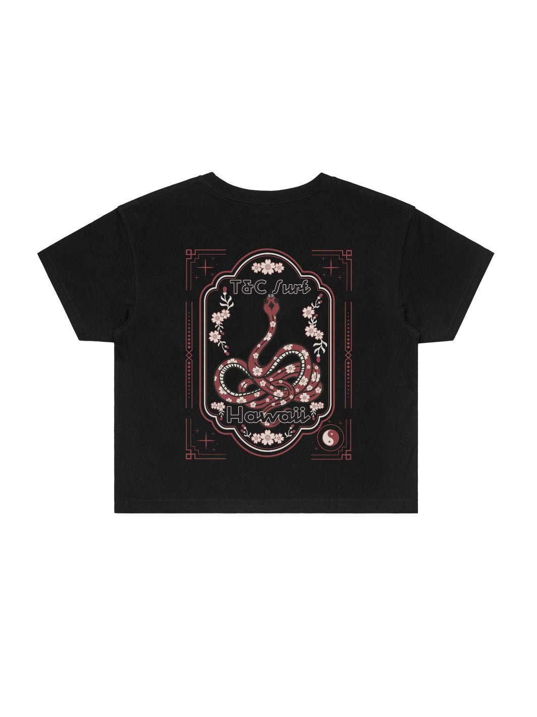 T&C Surf Designs Snake Sakura Crop Tee,