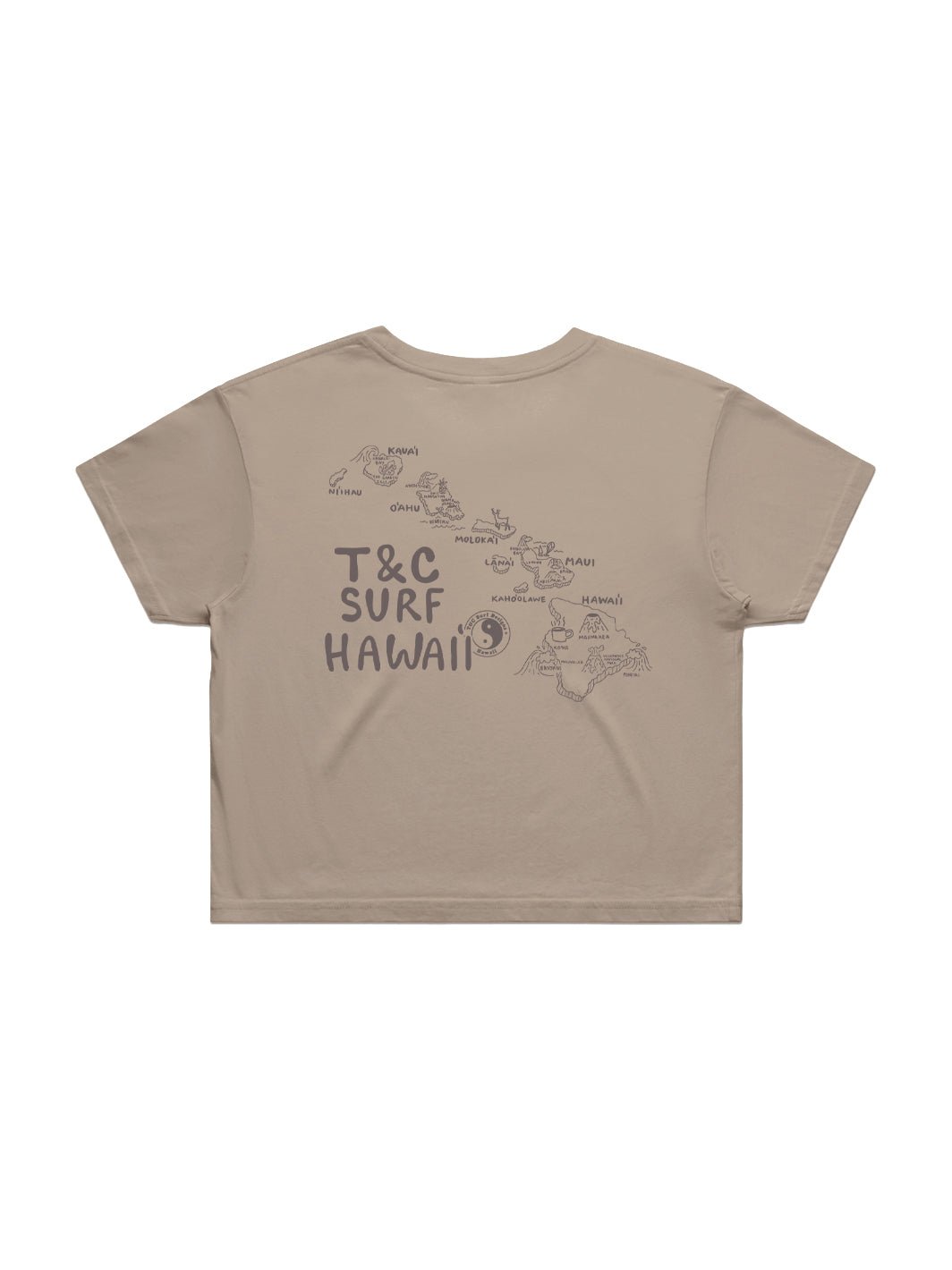Hawaii Map Crop Tee - T&C Surf Designs