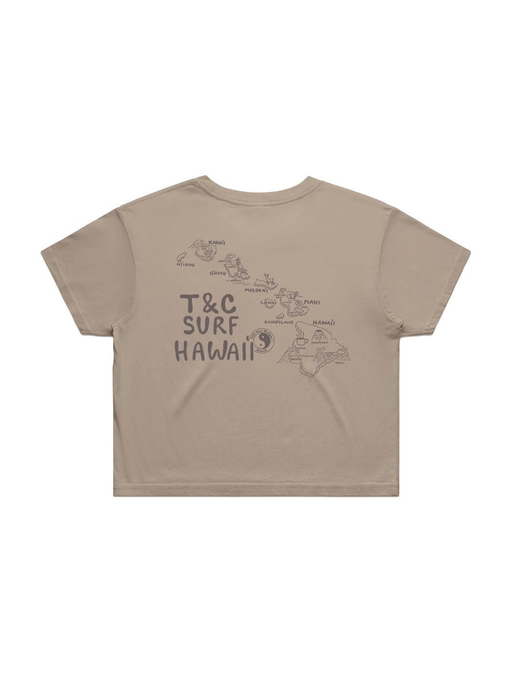 Hawaii Map Crop Tee - T&C Surf Designs