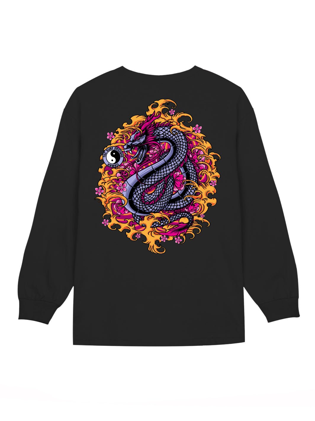 T&C Surf Designs Purple Dragon Long Sleeve, Black / S