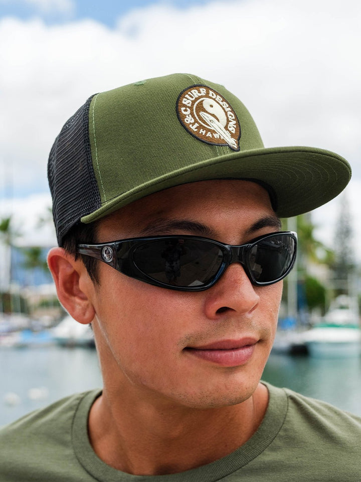 T&C Surf Designs Board Pick Trucker Cap, New Olive