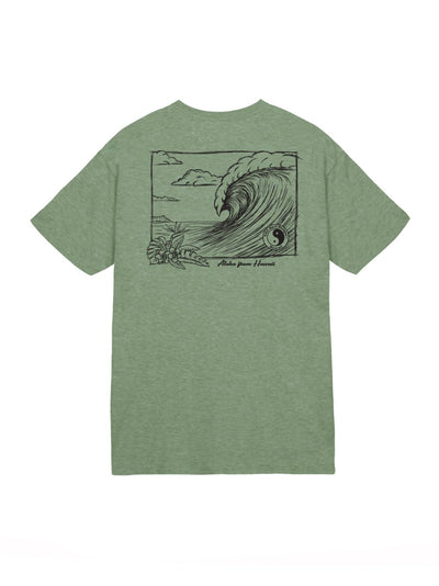 T&C Surf Designs T&C Surf Scenic Sketch Wave Jersey Tee, Heather Military / S