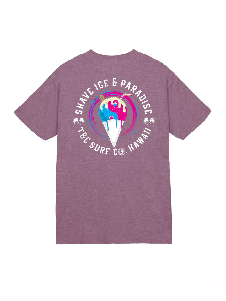 T&C Surf Designs Shave Ice and Paradise Jersey Tee, Heather Maroon / S