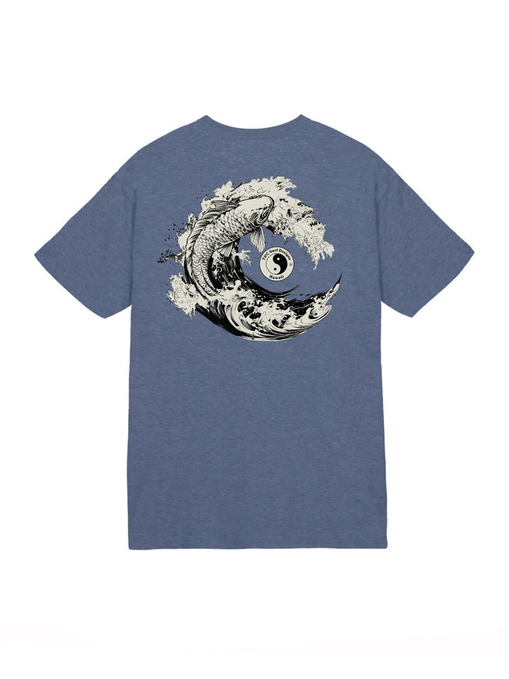 T&C Surf Designs Koi Splash Jersey Tee, Heather Navy / S