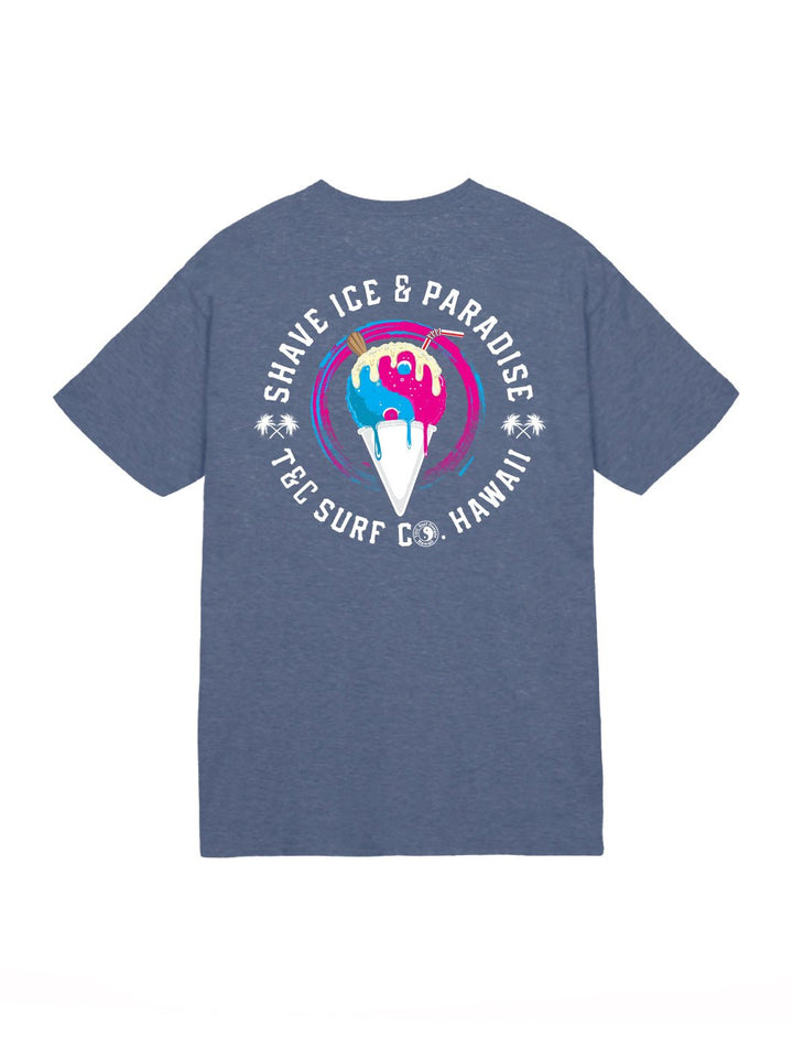 T&C Surf Designs Shave Ice and Paradise Jersey Tee, Heather Navy / S