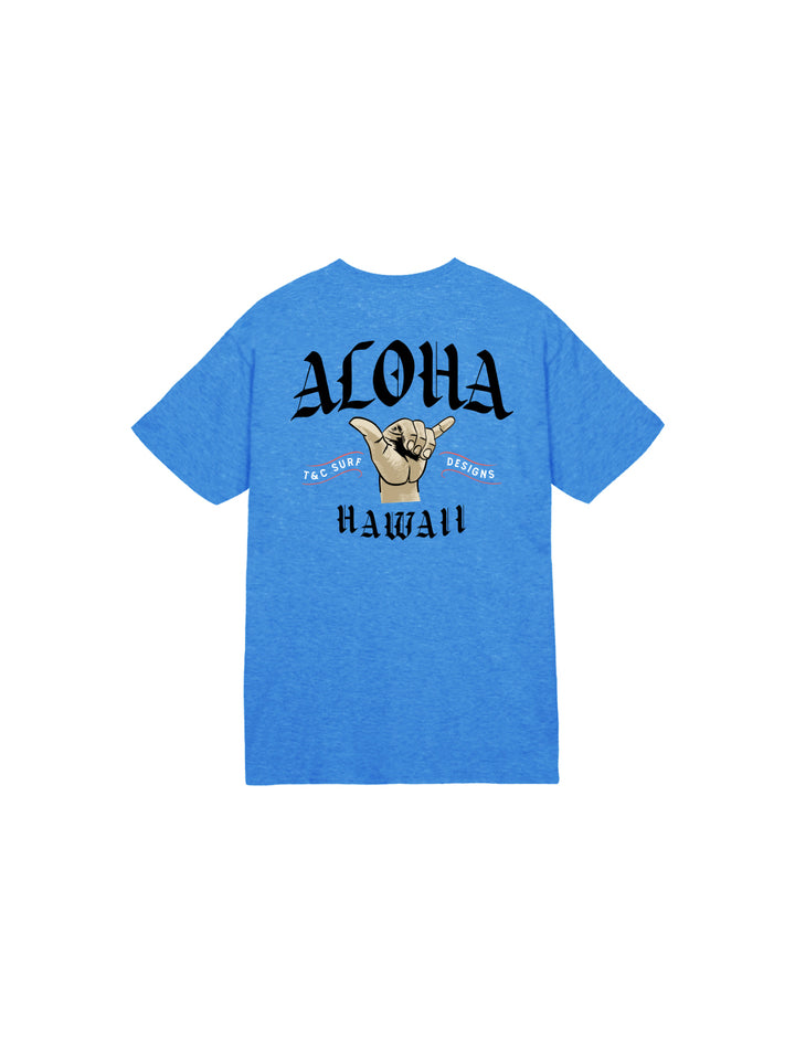 T&C Surf Designs Kids Shaka Tee, Heather Royal / XS