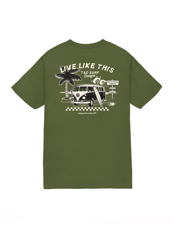 T&C Surf Designs Dine and Dash Volkswagen® Jersey Tee, Military / S