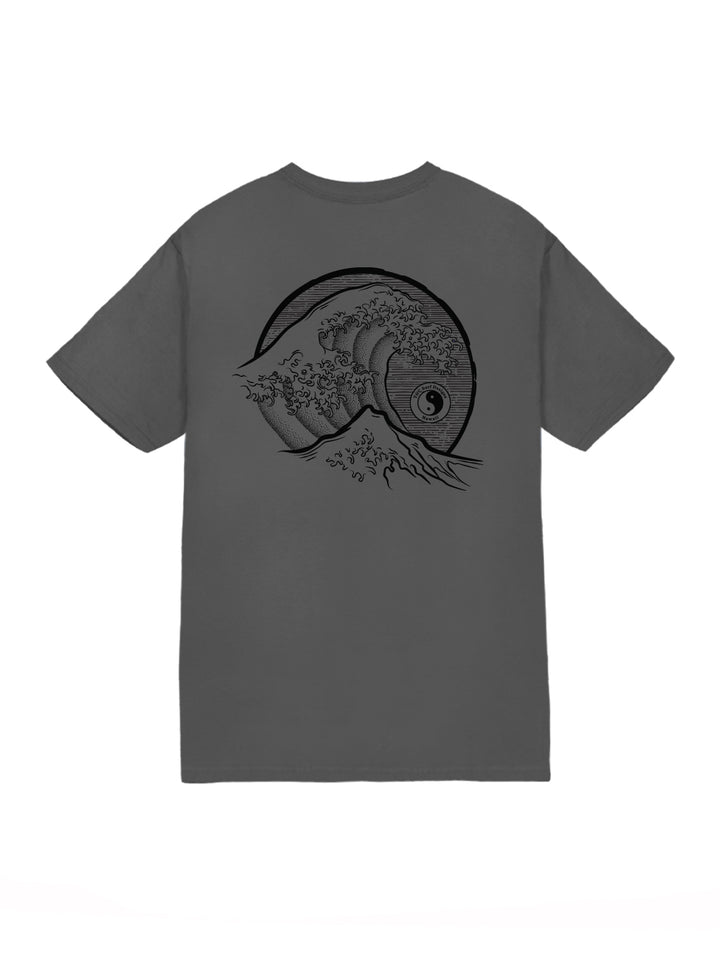 T&C Surf Designs Stoked Hokusai Jersey Tee, Charcoal / S