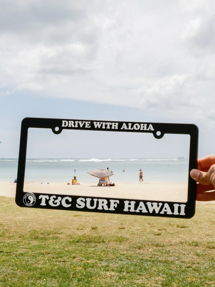 T&C Surf Designs Drive with Aloha License Plate,