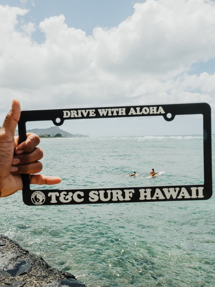 T&C Surf Designs Drive with Aloha License Plate,