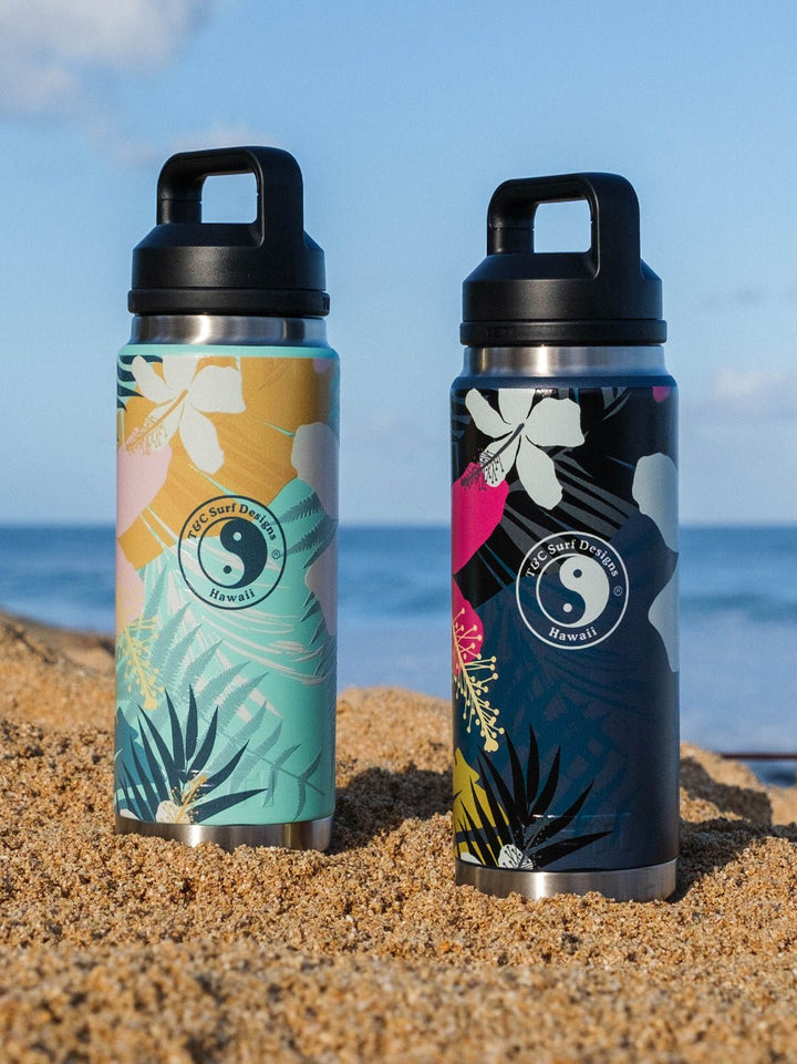 T&C Surf Designs T&C Surf 26 oz Hibiscus Rambler Yeti Bottle with Chug Cap,