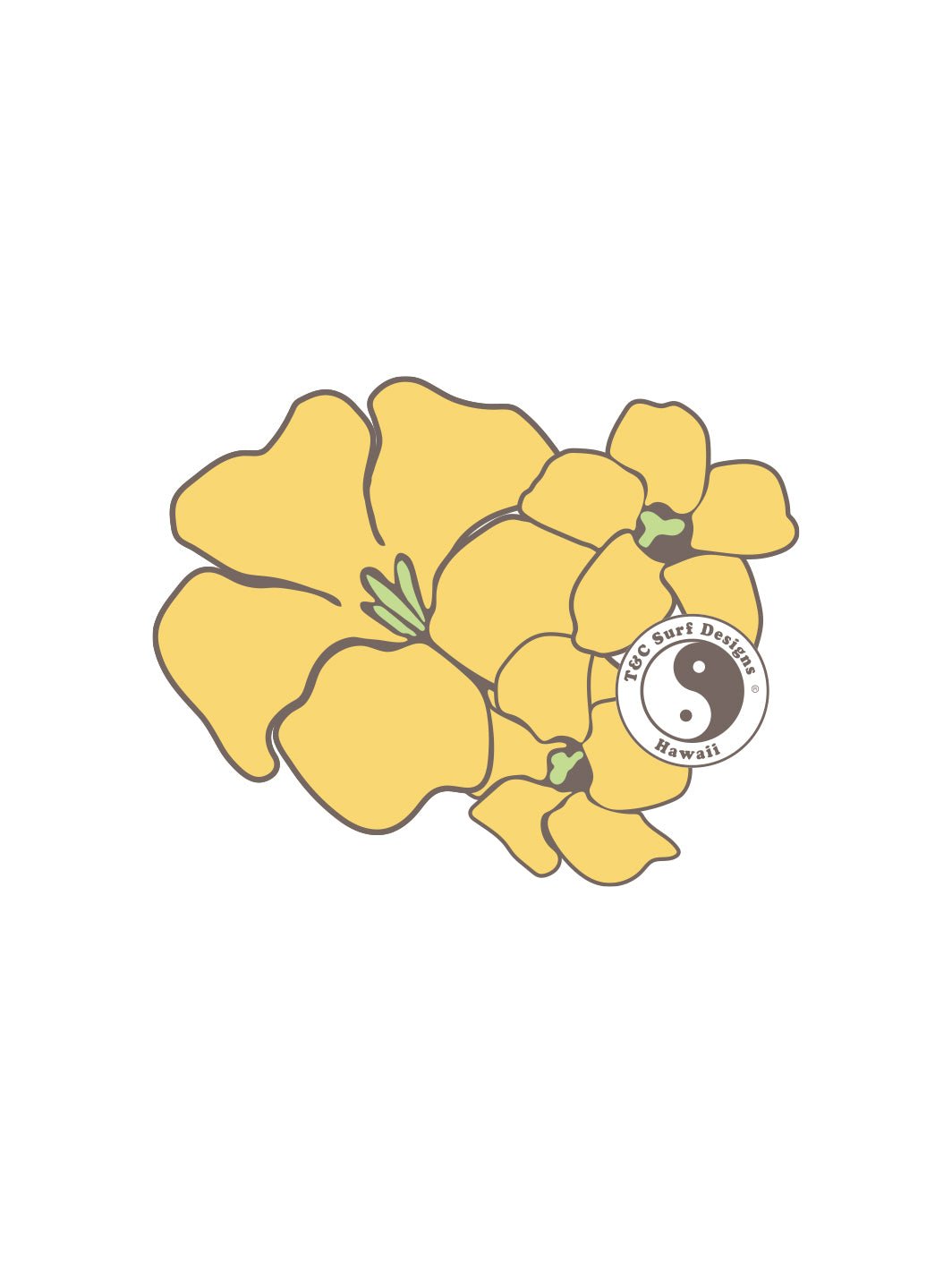 T&C Surf Designs Triple Puakenikeni Sticker, One