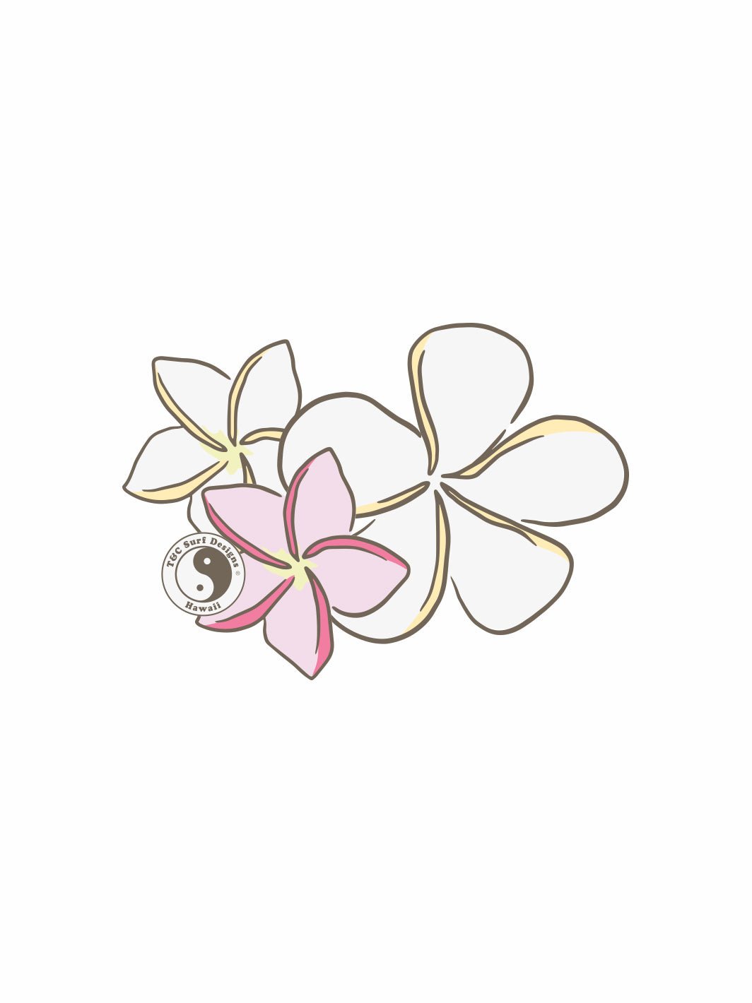 T&C Surf Designs Plumeria Cluster Sticker,