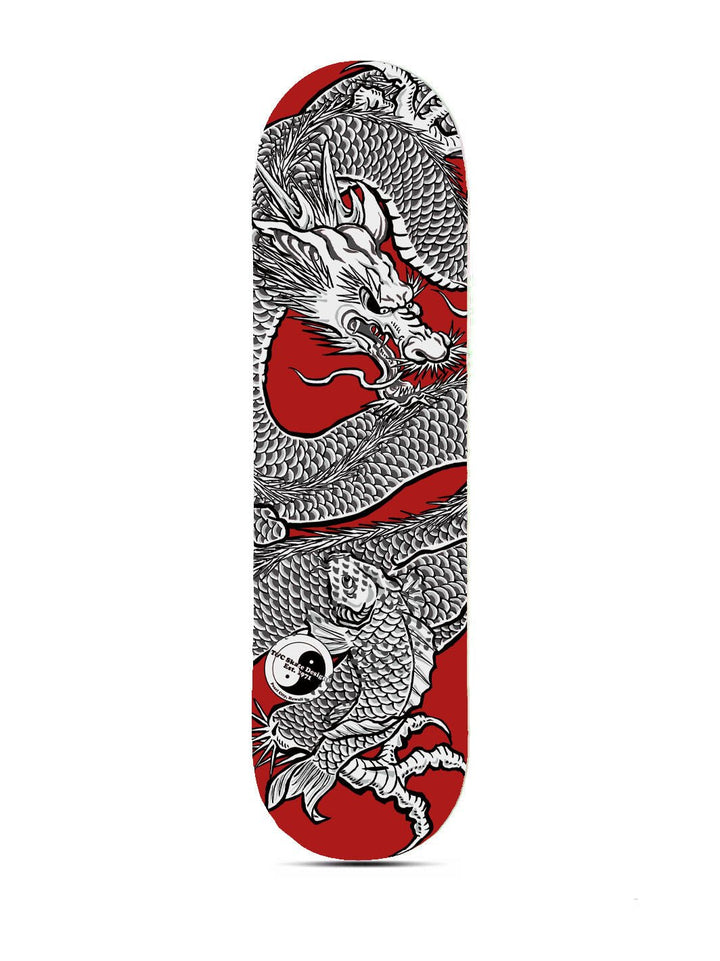 T&C Surf Designs Dragon Koi Skateboard Deck, 8.5 x 31.375" / Red