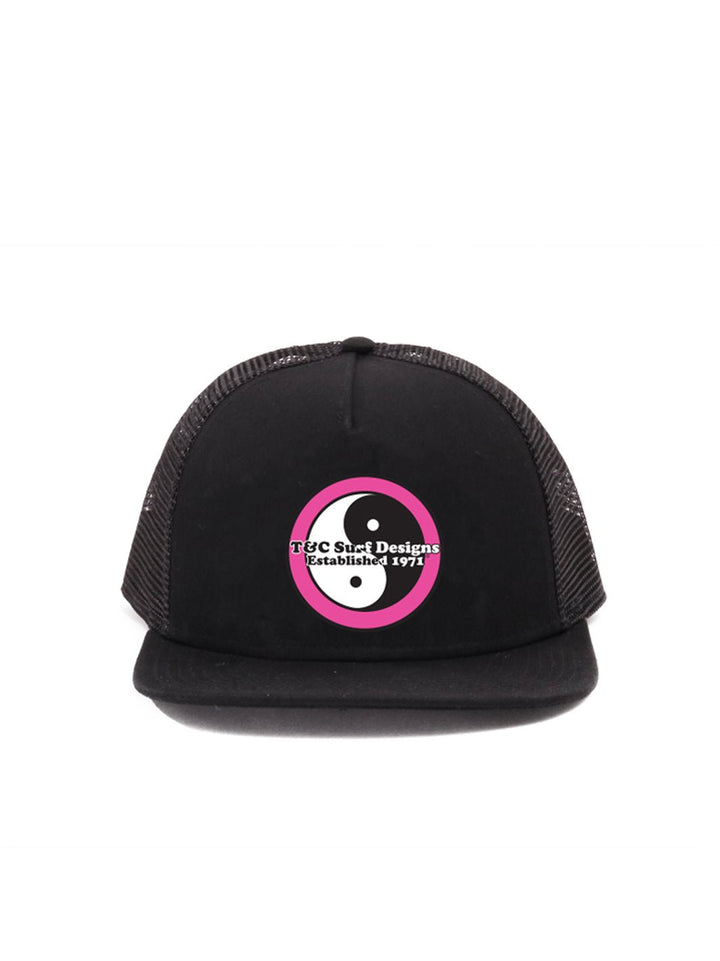 T&C Surf Designs Retro Neon Trucker Cap, Black Pink
