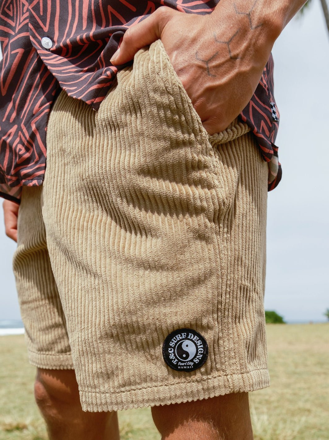 T&C Surf Designs Australia Horizon Cord Walkshort, Sand / 30 (S)