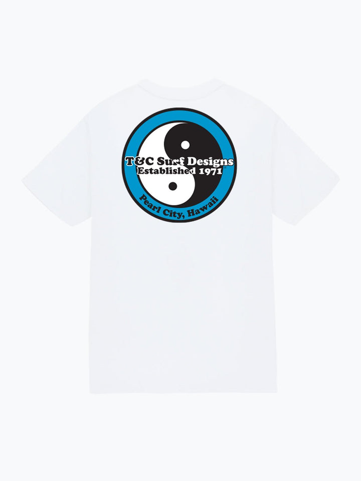 T&C Surf Designs Retro Neon Jersey Tee, White Blue / S