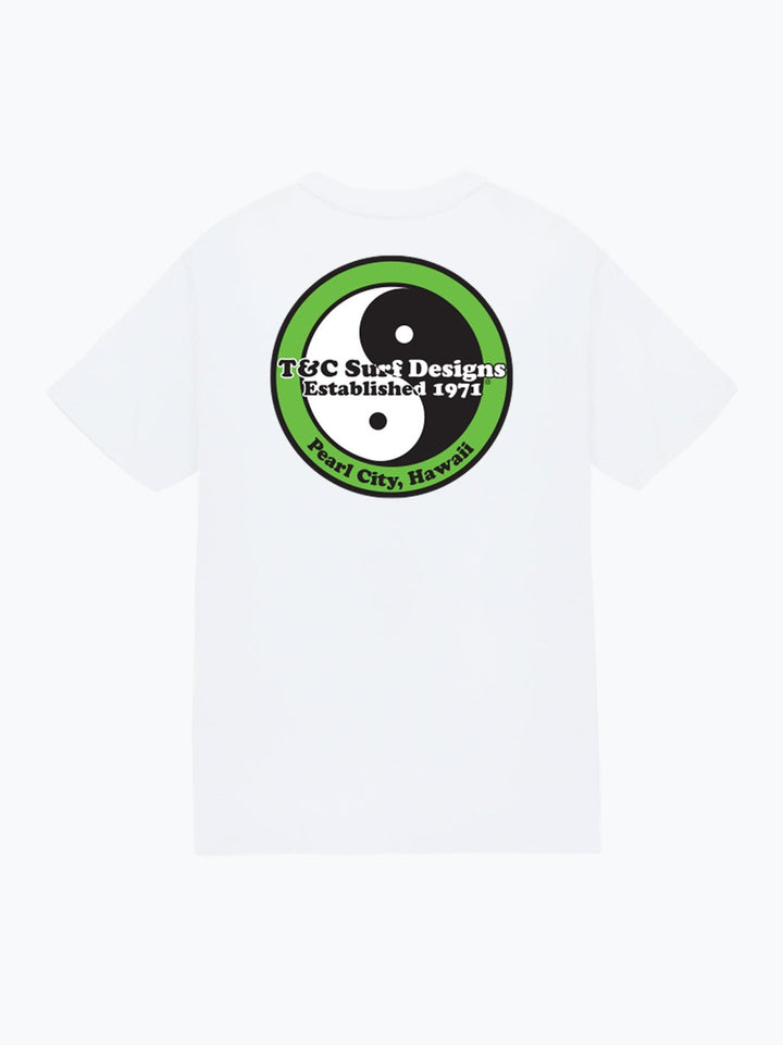 T&C Surf Designs Retro Neon Jersey Tee, White Green / S