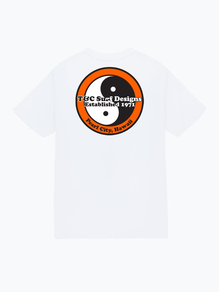 T&C Surf Designs Retro Neon Jersey Tee, White Orange / S
