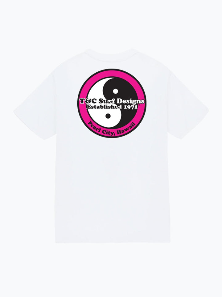 T&C Surf Designs Retro Neon Jersey Tee, White Pink / S